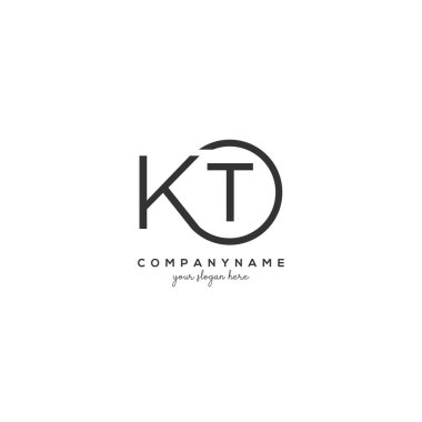 Çember Şablon Vektörlü KT İlk Harf Logosu.