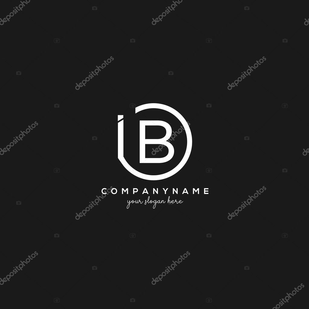 IB Initial Letter Logo With circle Template Vector.