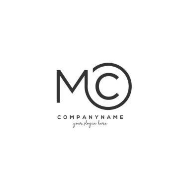Çember Şablon Vektörlü Mc Başlangıç Harfi Logosu.