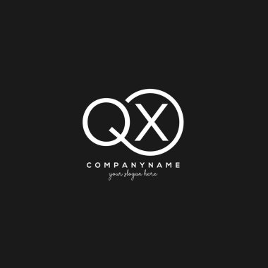 Çember Şablon Vektörlü Qx Başlangıç Harfi Logosu.