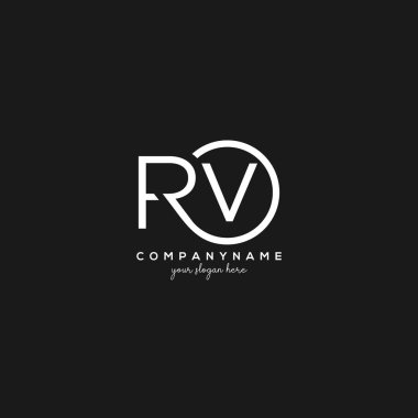 Çember Şablon Vektörlü Rv Başlangıç Harfi Logosu.