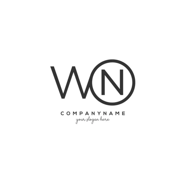 WN Initial Letter Logo With circle Template Vector.