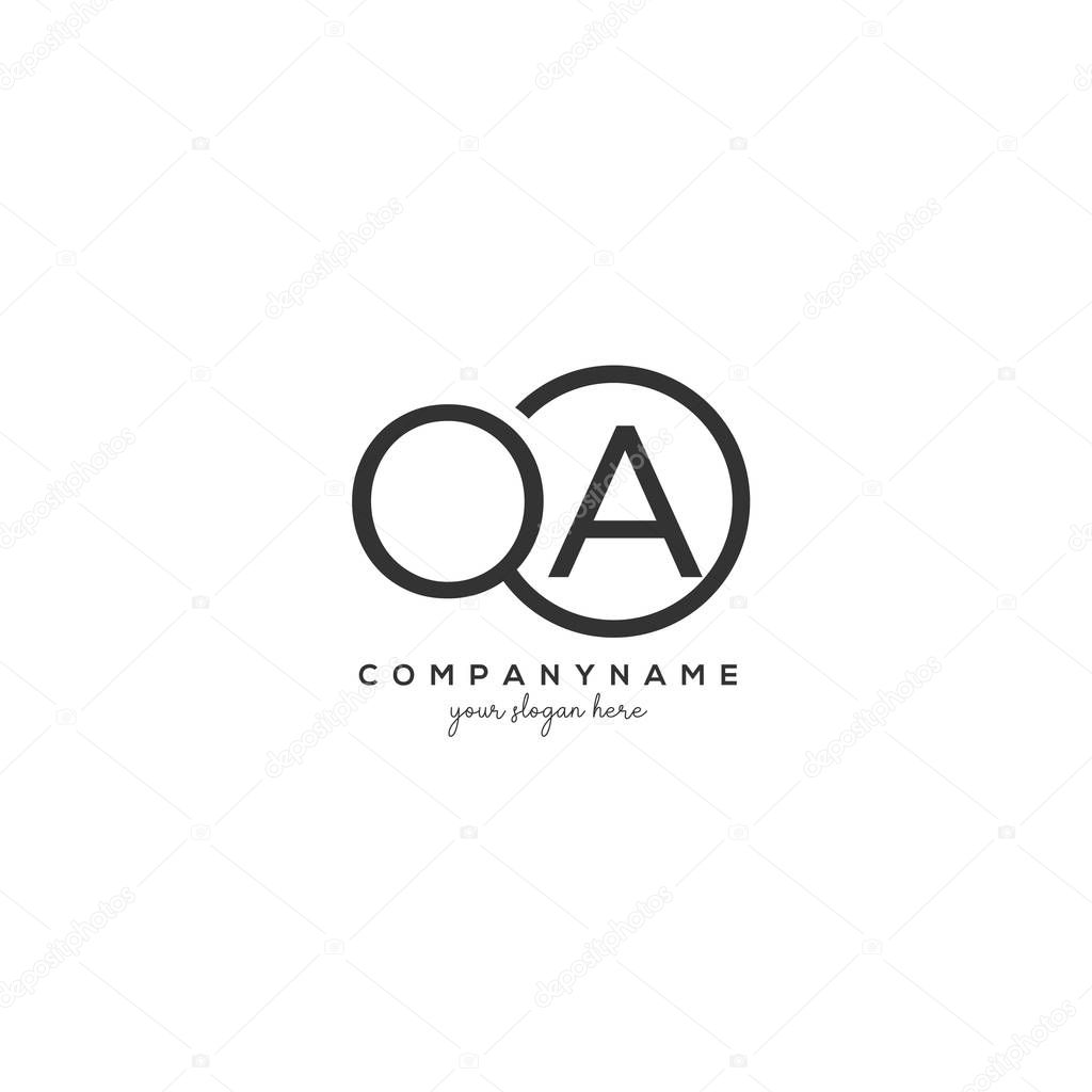 OA Initial Letter Logo With circle Template Vector.