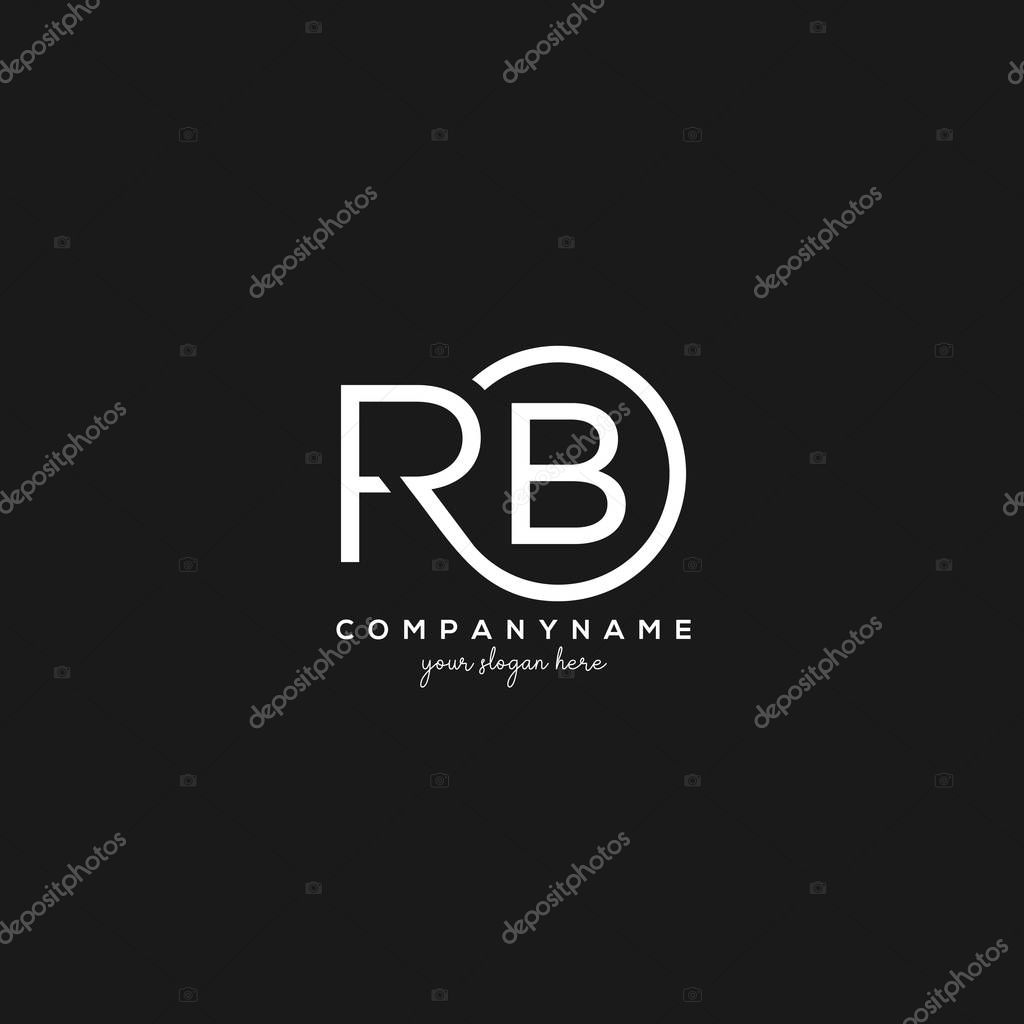 RB Initial Letter Logo With circle Template Vector.
