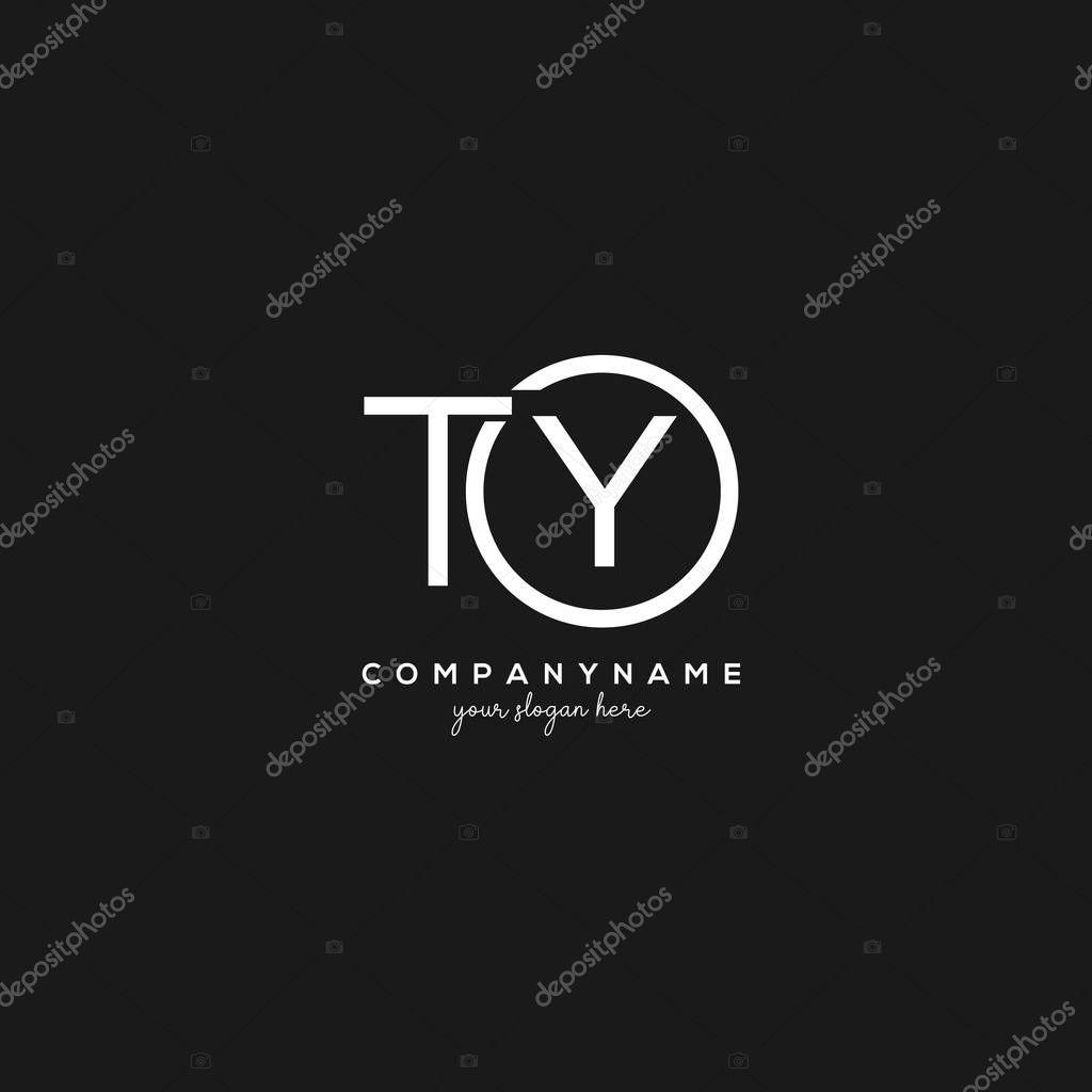 TY Initial Letter Logo With circle Template Vector.