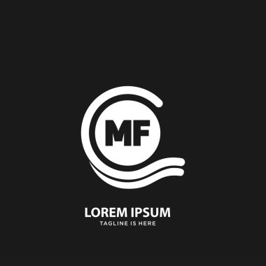 Mf İlk harf logo şablonu vektörü