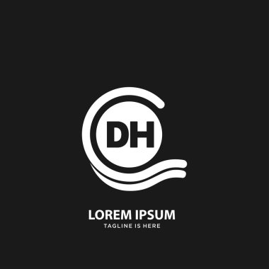DH İlk harf logo şablonu vektörü