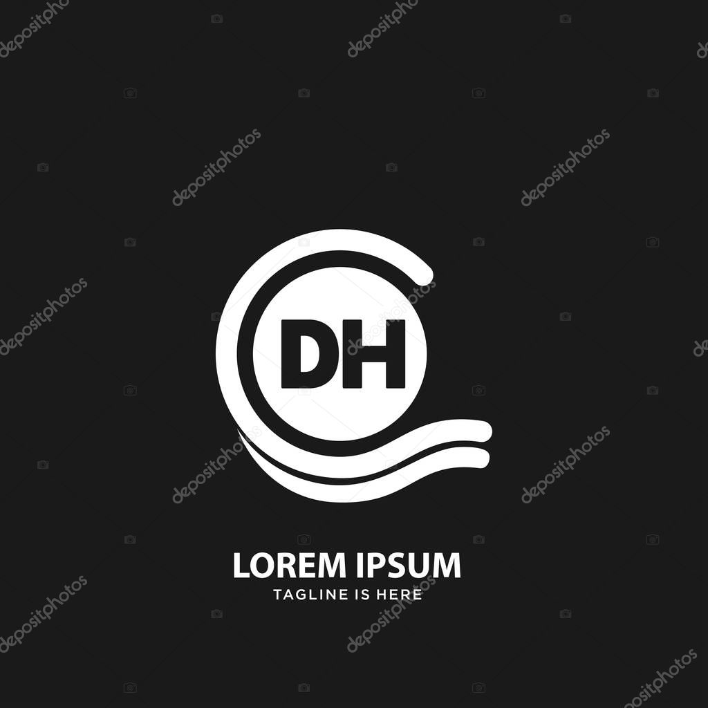 DH Initial letter logo template vector