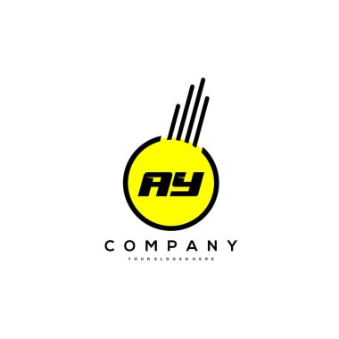 Ay Başlangıç Harfi Logo Tasarımı Vektör Şablonu