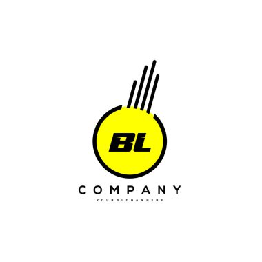 Bl İlk Harf Logosu Tasarım Vektör Şablonu