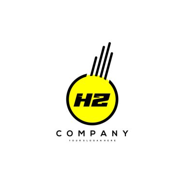 Hz İlk Harf Logosu Tasarım Vektörü Şablonu