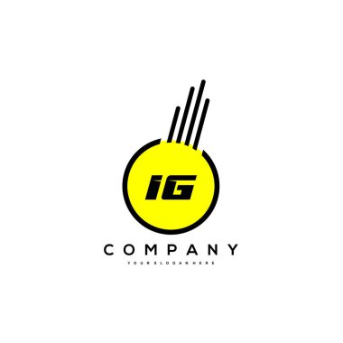 Ig İlk Harf Logo Tasarım Vektörü Şablonu