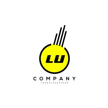 Lu Başlangıç Harfi Logo Tasarımı Vektör Şablonu