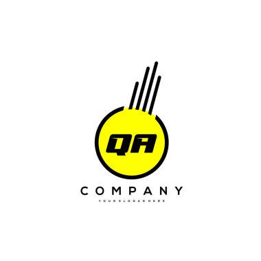 QA Başlangıç Harfi Logo Tasarım Vektörü Şablonu