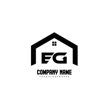 Eg Başlangıç Harfleri Logo tasarım vektörü inşaat, ev, gayrimenkul, bina, mülk