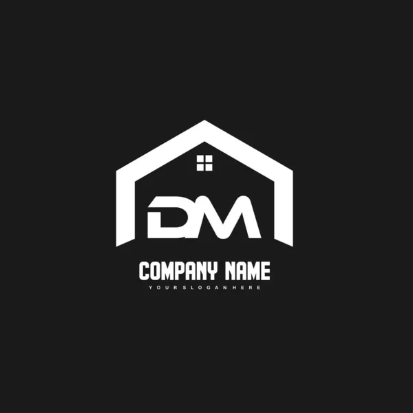 Dm建筑 房地产 财产的首字母标识设计矢量 — 图库矢量图片
