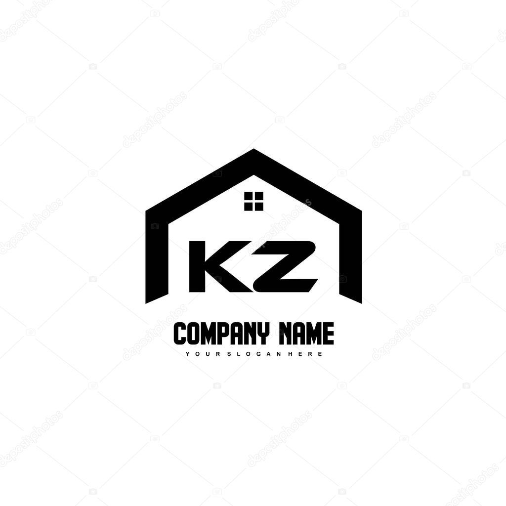 KZ Initial Letters Logo design vector for construction, home, real estate, building, property