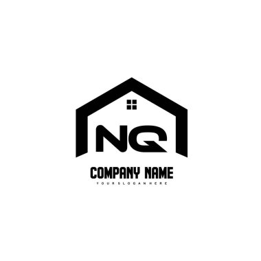 NQ İlk Harfler Logo tasarım vektörü inşaat, ev, gayrimenkul, bina, mülk