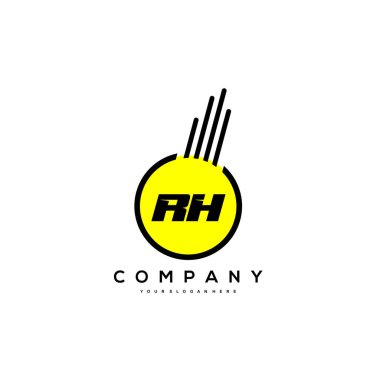 Rh Başlangıç Harfleri Logo tasarım vektörü İnşaat, ev, gayrimenkul, bina, mülk