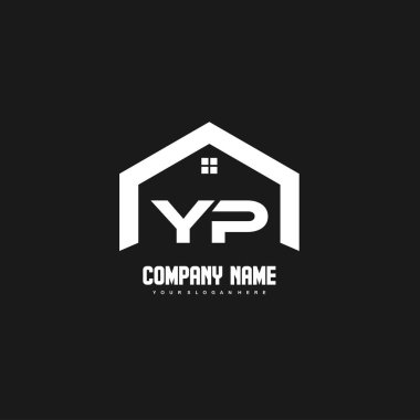 Yp Başlangıç Harfleri Logo tasarım vektörü inşaat, ev, gayrimenkul, bina, mülk