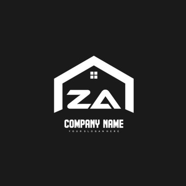 Za Başlangıç Harfleri Logo tasarım vektörü inşaat, ev, gayrimenkul, bina, mülk