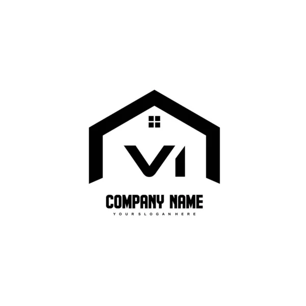 Cartas Iniciais Logo Design Vector Construction Home Real Estate Building — Vetor de Stock