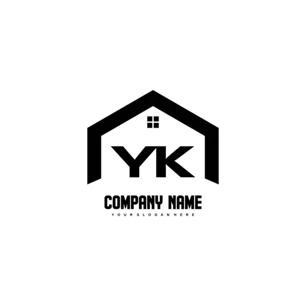 Letras Iniciais Logo Design Vector Construction Home Real Estate Building — Vetor de Stock