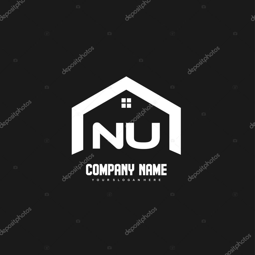 NU Initial Letters Logo design vector for construction, home, real estate, building, property