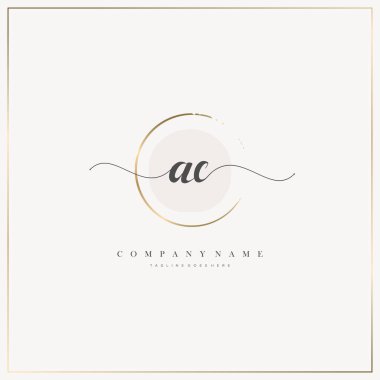 Ac İlk Mektup el yazısı logosu şablon vektörü, güzellik logosu, kozmetik, düğün, moda ve iş dünyası