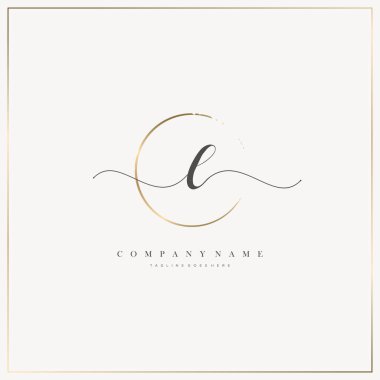  L İlk Mektup el yazısı logosu şablon vektörü, güzellik logosu, kozmetik, düğün, moda ve iş dünyası