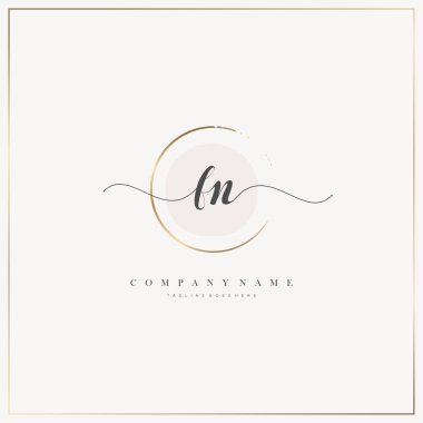 FN İlk Mektup el yazısı logosu şablon vektörü, güzellik logosu, kozmetik, düğün, moda ve iş dünyası