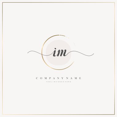 IM İlk Mektup el yazısı logosu şablon vektörü, güzellik logosu, kozmetik, düğün, moda ve iş dünyası