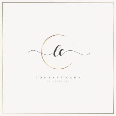 LC İlk Mektup el yazısı logosu şablon vektörü, güzellik logosu, kozmetik, düğün, moda ve iş dünyası