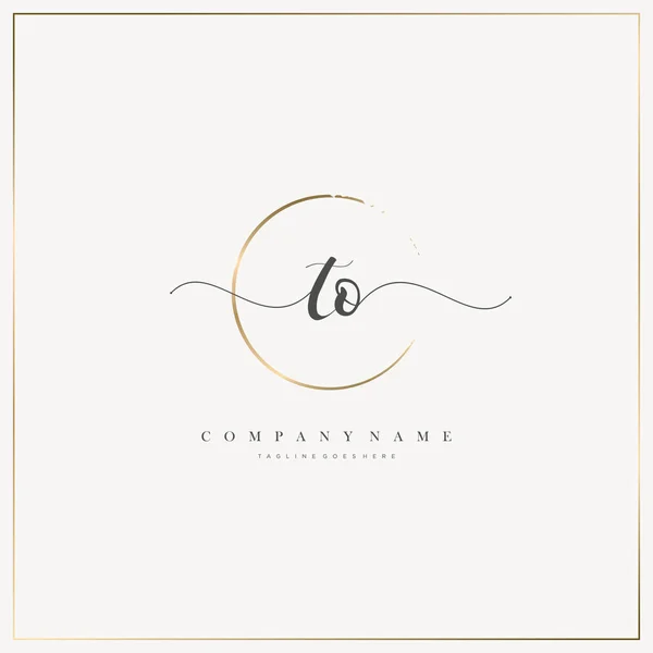 Başlangıç Mektubu Yazısı Logosu Şablon Vektörü Güzellik Logosu Kozmetik Düğün — Stok Vektör