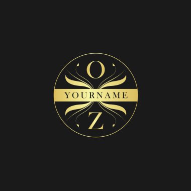 Oz Harfi Zarif Lüks İlk logo vektörü