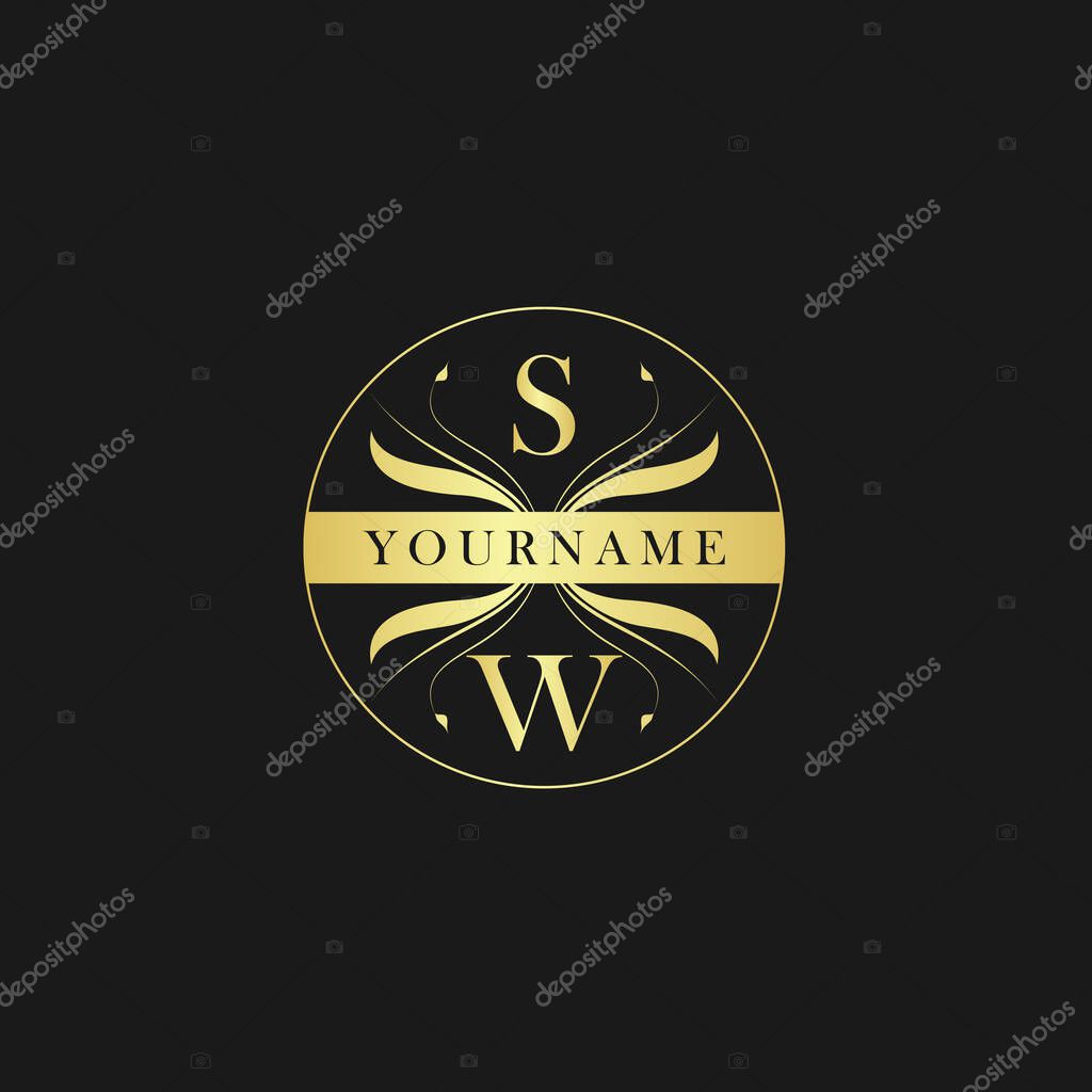 SW Letter Elegant Luxury initial logo vector