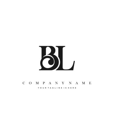 Bl Başlangıç Harfi Logo Şablonu Tasarımı