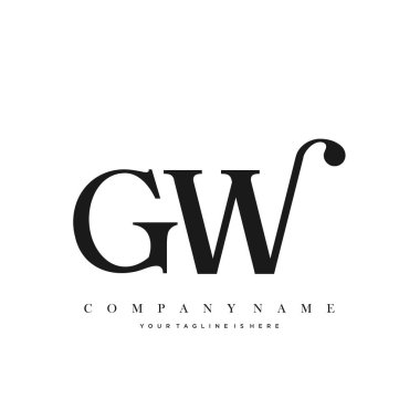 Gw Başlangıç Harfi Logo Şablonu Tasarımı