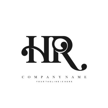 Hr Başlangıç Harfi Logo Şablonu Tasarımı