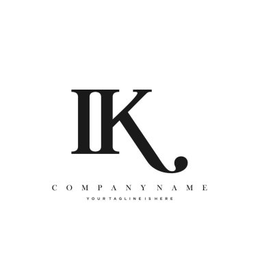 Ik Başlangıç Harfi Logo Şablonu Tasarımı