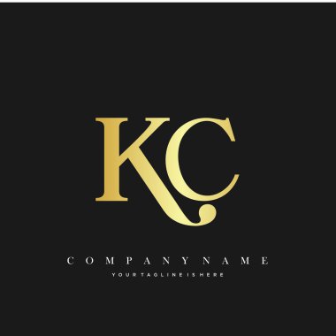 KC İlk Harf Logo Şablonu Tasarımı
