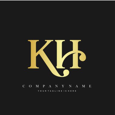 KH Başlangıç Harfi Logo Şablonu Tasarımı