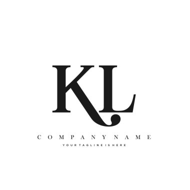 KL İlk Harf Logo Şablonu Tasarımı