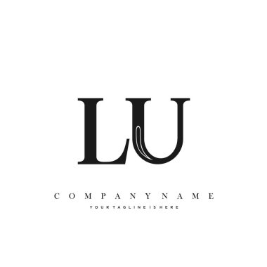 LU İlk Harf Logo Şablonu Tasarımı