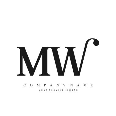 MW Başlangıç Harfi Logo Şablonu Tasarımı