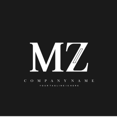 MZ İlk Harf Logo Şablonu Tasarımı