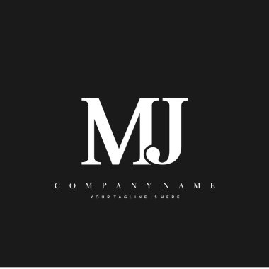 MJ İlk Harf Logo Şablonu Tasarımı