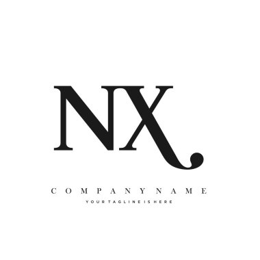 NX İlk Harf Logo Şablonu Tasarımı