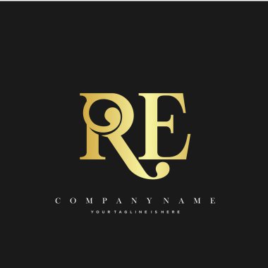 RE Başlangıç Harfi Logo Şablonu Tasarımı