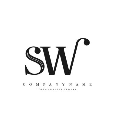 SW Başlangıç Harfi Logo Şablonu Tasarımı